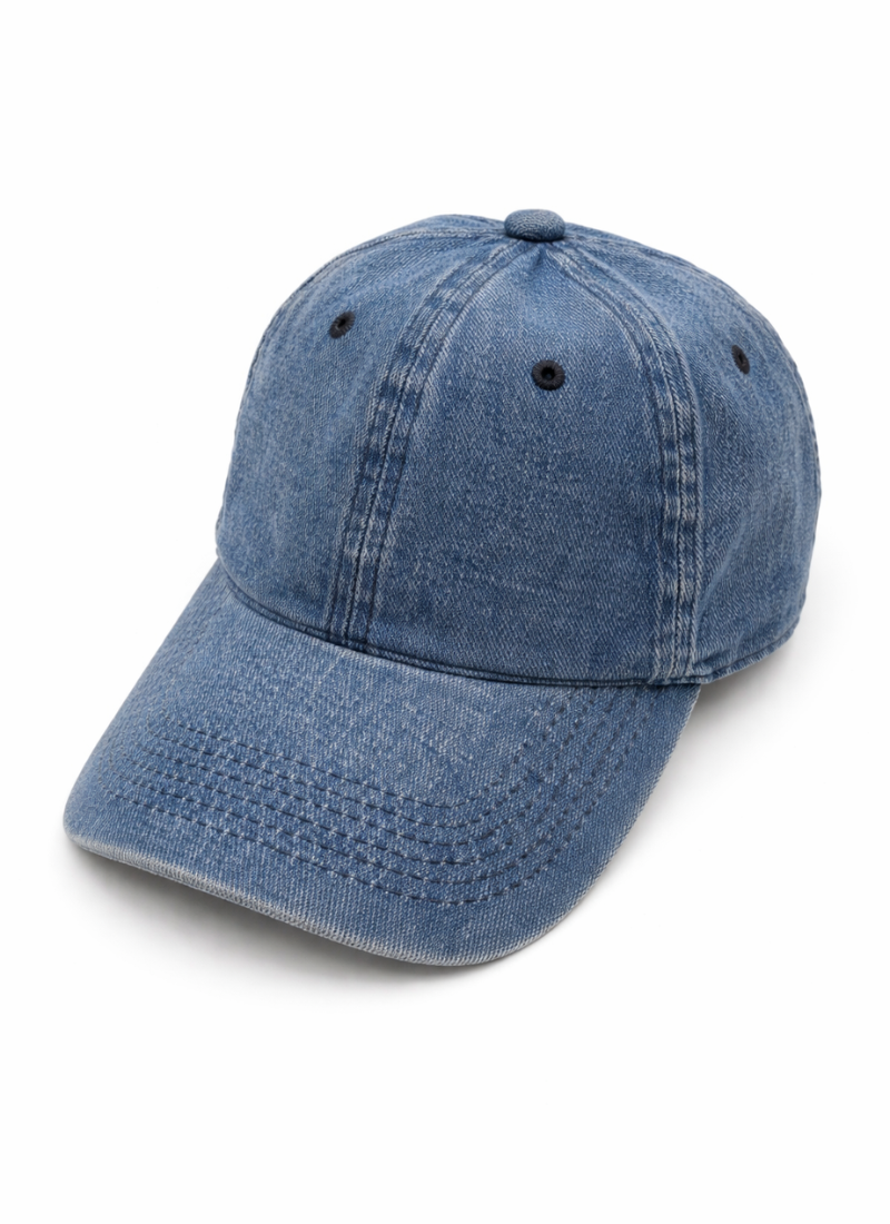Blue denim flat cap