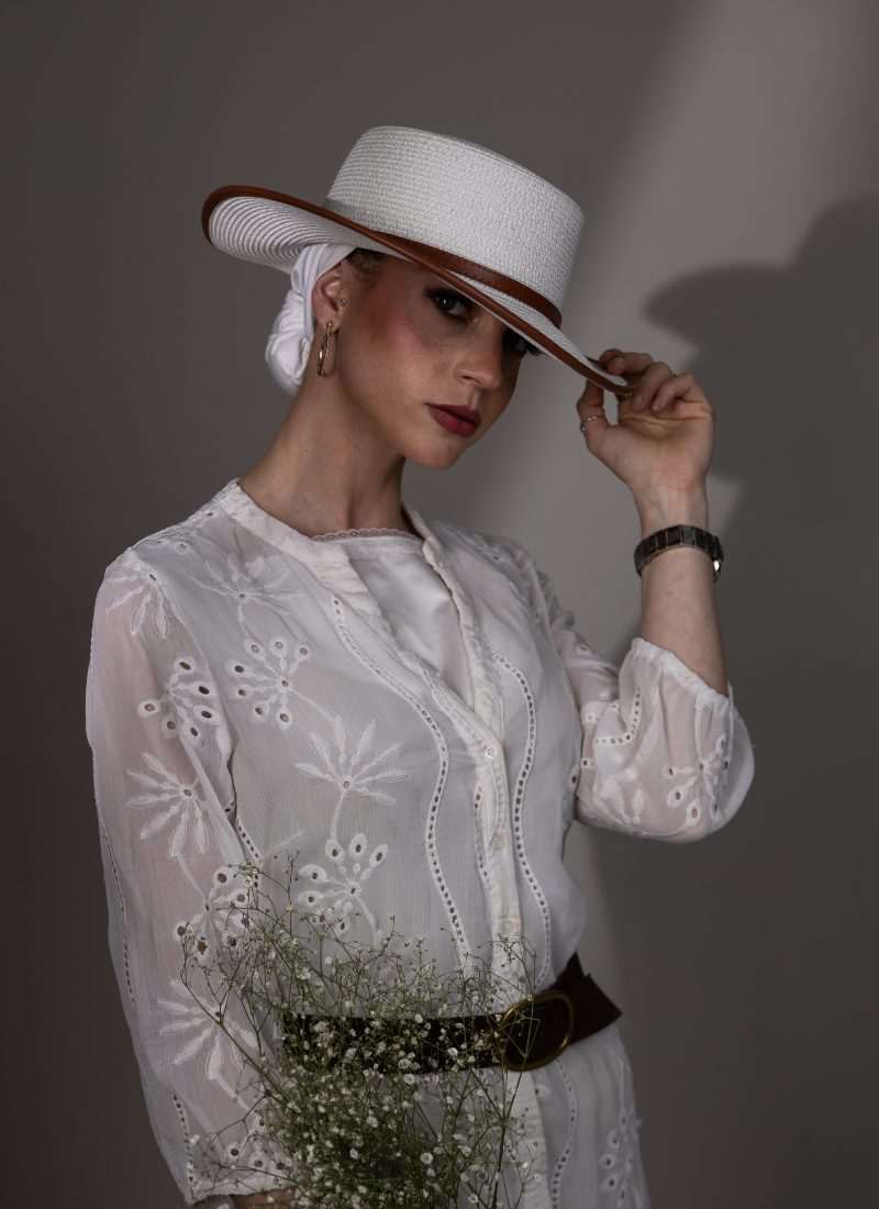 White straw hat